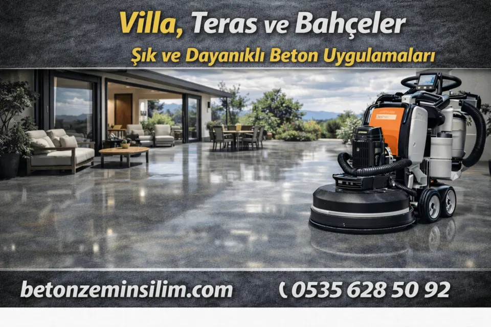 Villa, teras ve bahçeler